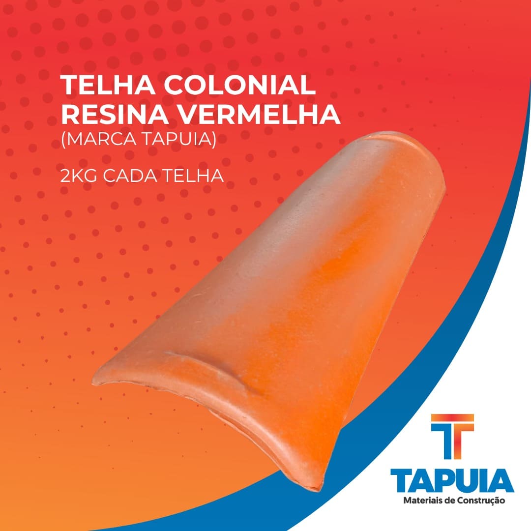 telha colonial resinada vermelha